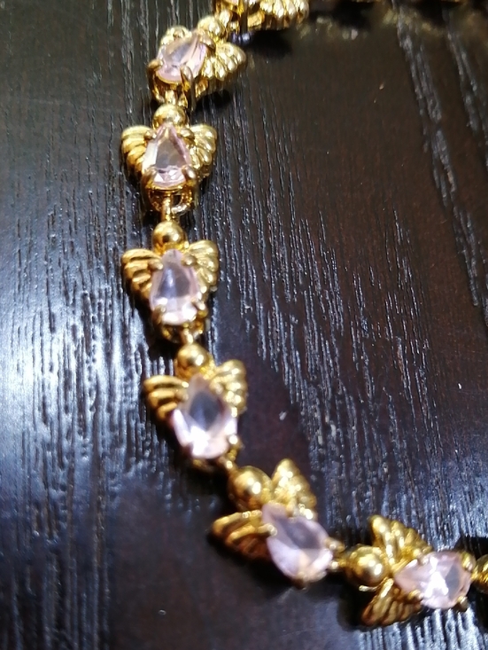 Avon Jewelry - Avon Angel Link Vintage Bracelet With Pale Pink Accents